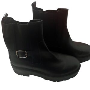 New without box Mark Fisher chunky Stylish Black leather Ankle Boots Size 8.5